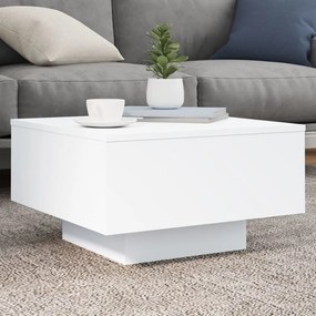 Tavolino Da Soggiorno Con Luci Led Bianco 55x55x31 Cm /