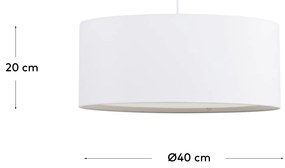 Kave Home - Plafoniera bianca per lampada Santana con diffusore bianco Ã˜ 40 cm