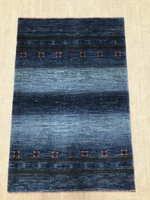 Loribaft Tappeto 80 x 130 Blu (Iran) Annodato A Mano
