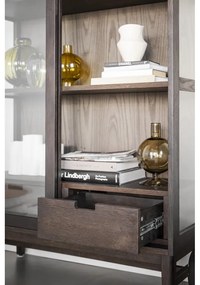 Vetrina marrone in rovere con ante scorrevoli 100x203 cm Hazelton - Rowico