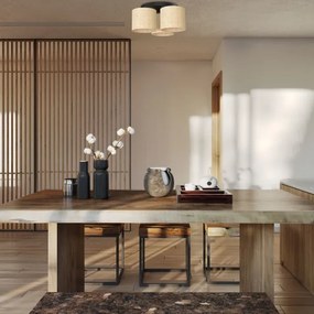 Lampadario a plafone RATTAN 3xE27/60W/230V rattan