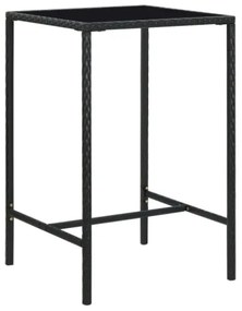 Set Bar da Giardino 5 pz con Cuscini in Polyrattan Nero