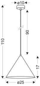 Lampada a sospensione marrone con paralume in vetro ø 25 cm Dunca - Candellux Lighting