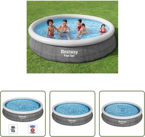 vidaXL Piscina in PVC - Bestway Set Piscina Rotonda 366x76 cm