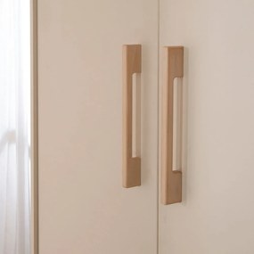 Armadio per bambini color crema/di colore naturale con effetto rovere 138x200x55 cm Jil – Roba