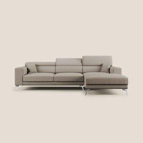 Blade Divano moderno angolare con poggiatesta reclinabili in tessuto impermeabile simil-cotone T13