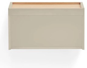 Comodino beige/tonalità naturale con decoro in rovere Otto - Teulat