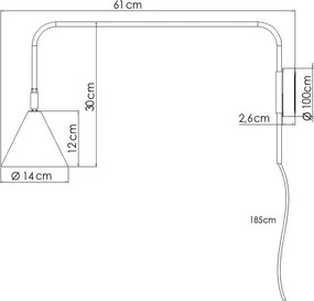 Lampada da parete color crema con alimentazione a corrente ø 14 cm Zylo – Sollux
