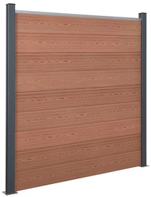 Set Pannello Di Recinzione Marrone 180x186 Cm İn Wpc /