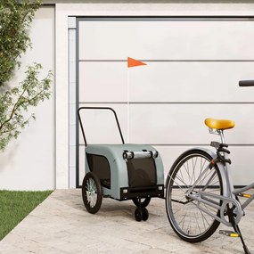 Rimorchio Da Bici Per Animali Grigio E Nero Oxford E Ferro /