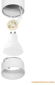 Faro LED a Sospensione per Binario Trifase GU10 Bianco 15m