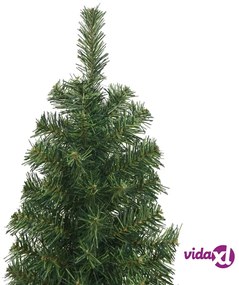 vidaXL Albero di Natale Artificiale Sottile con Base Verde 180 cm PVC