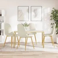 Sedie da Pranzo 4 pz Bianco Crema in Velluto 325688