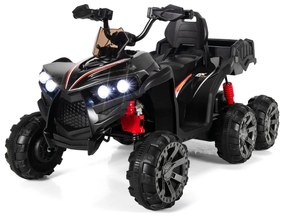 Costway Quadriciclo a batteria da 12V con 6 ruote trazione integraleluci LED, Macchina elettrica per bambini 3 anni+