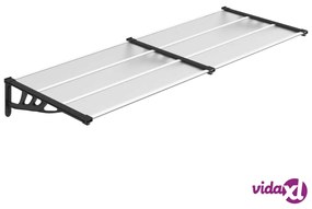 vidaXL Tettoia per Porta Nero e Trasparente 239x90 cm in Policarbonato