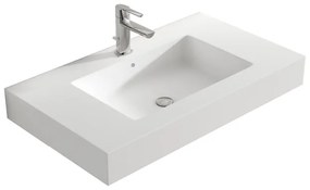 Mobile bagno sospeso con lavabo L 80 x H 34 x P 45 cm neve per vasca centrale Element