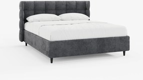 RAGNAR letto imbottito con vano contenitore e testiera capitonné avvolgente - elegante tessuto certificato Oeko-Tex®