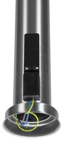 Paletto da giardino con Doppia Presa Corrente 80cm Acciaio Inox E27 Colore Inox