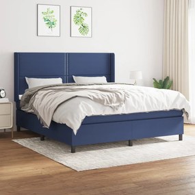 Giroletto A Molle Con Materasso Blu 160x200 Cm İn Tessuto /