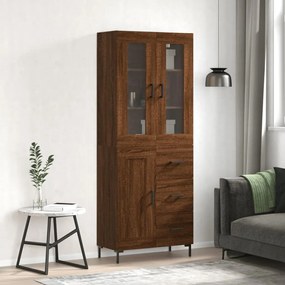 Credenza Rovere Marrone 69,5x34x180 Cm İn Legno Multistrato /