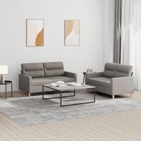 Set Di Divani 2 Pz Con Cuscini Tortora İn Tessuto /