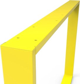 Gamba per mobili rettangolare STEELMI Tube in acciaio giallo lucido L 98 x P 8 x H 71 cm