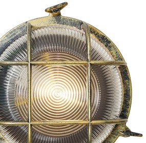 Lampada da parete e da soffitto per esterni oro antico rotonda IP44 - Noutica