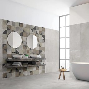 Piastrella da pavimento e rivestimento interno 60 x 60 cm Sp. 9.5 mm rettificato Infinito decoro in gres porcellanato opaco grigio traffico medio forte (pei 3/5) R10