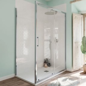 Box doccia con ingresso frontale scorrevole Bilbao L 170 x H 190 cm, vetro 6 mm vetro senza finitura / trasparente profilo cromato