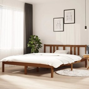 Giroletto miele in legno massello 150x200 cm 5ft king size