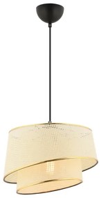 Lampadario a cavo BARETTE 1xE27/60W/230V crema/oro