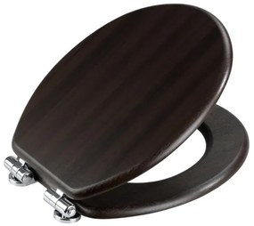 WENKO 22015100-WC sedile WC WENGE 35,5x42,5 cm marrone/argento