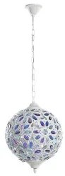 Lampadario DKD Home Decor 28 x 28 x 44 cm Metallo Bianco Multicolore 50 W