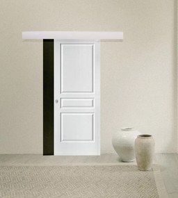 Porta scorrevole reversibile Chelsea in mdf bianco, L 93 x H 215 cm, con binario Alu/legno