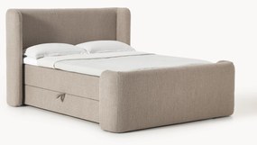 Letto boxspring in bouclé con contenitore Perla