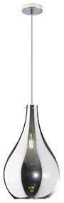 Sospensione Contemporanea Drop Metallo Cromo Vetro Cromo 1 Luce E14 D.22Cm