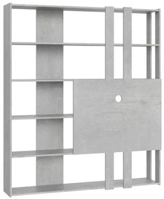 Libreria con porta TV in legno Cemento 178x204h cm - KATO M
