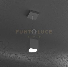 Plate sospensione tubo h.10 1 luce grigio antracite 1129-s10-ga