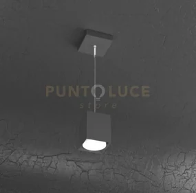 Plate sospensione tubo h.10 1 luce grigio antracite 1129-s10-ga