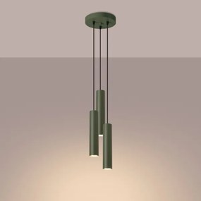Sollux SL.1487 - Lampadario a sospensione con filo LAGOS 3xGU10/10W/230V verde