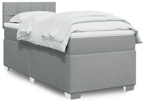 Giroletto A Molle Con Materasso Grigio Chiaro 90x200 Cm Tessuto /