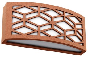 Applique Slim per Esterni con Griglia decorativa IP65 - E27 Corten