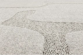 Tappeto in lana grigio chiaro 133x190 cm Morphic Organica - Agnella