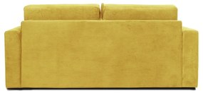 Divano letto in velluto a coste giallo 197 cm Elbeko - Scandic