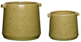 Set di 2 vasi in ceramica verde Herb - Hübsch