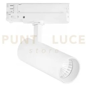 Faro binario jet in alluminio bianco led 20w 2100lm cct 16x15x6cm l...