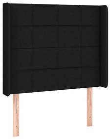 Testiera a led nera 83x16x118/128 cm in tessuto