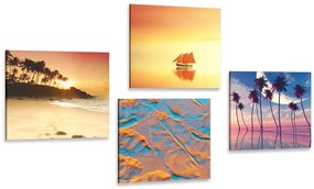 Set di quadri – Mare e spiaggia in colori interessanti