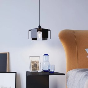 Lampada a sospensione nera con paralume in metallo ø 24 cm Rossario - Nice Lamps