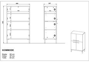 Mobile bagno alto grigio scuro in rovere 60x97 cm Yonkers - Germania